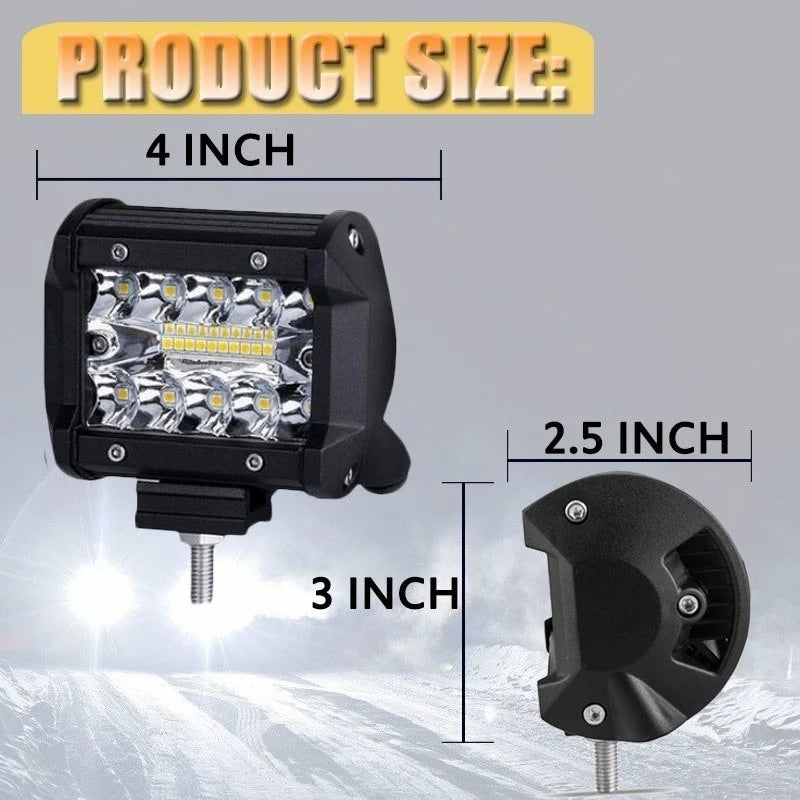 LED front light bars 36V-72V Waterproof 7-inch & 4-inch