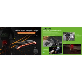 MEILAN Cute Eye Smart Bike Tail Light Turn Signals Automatic Brake Light Ground Warning Line Bluetooth BLE4.0 Wireles