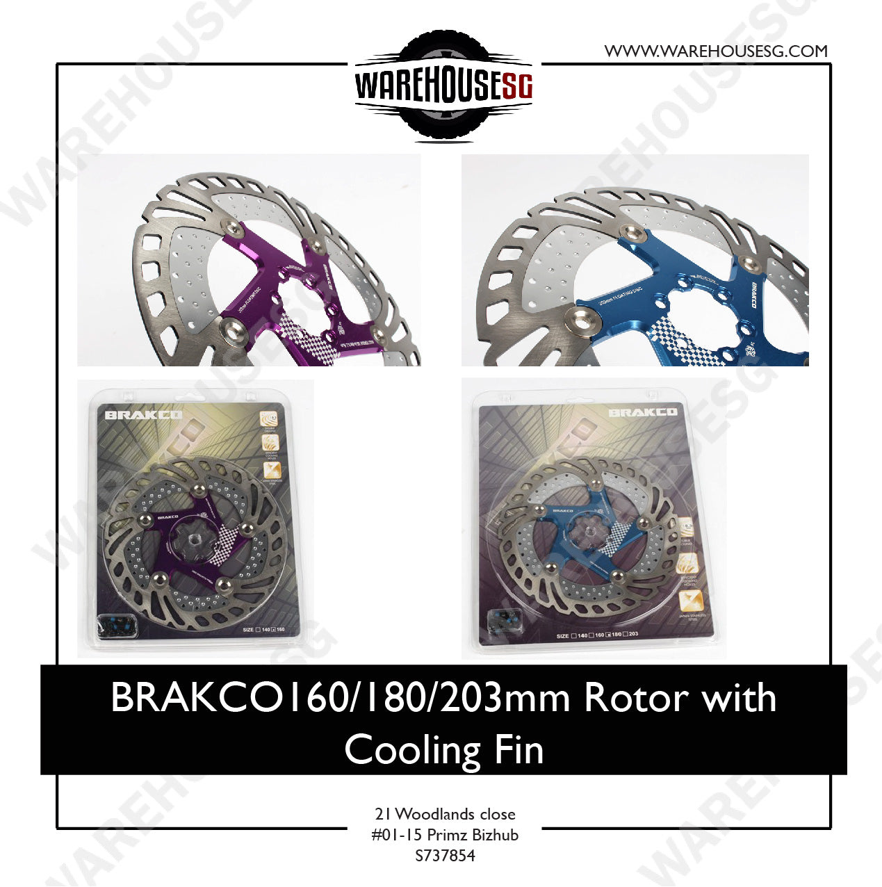 BRAKCO Mtb / DH Bike Brake Rotors 160/180/203 mm Rapid Cooling Float Disc Brake Rotor