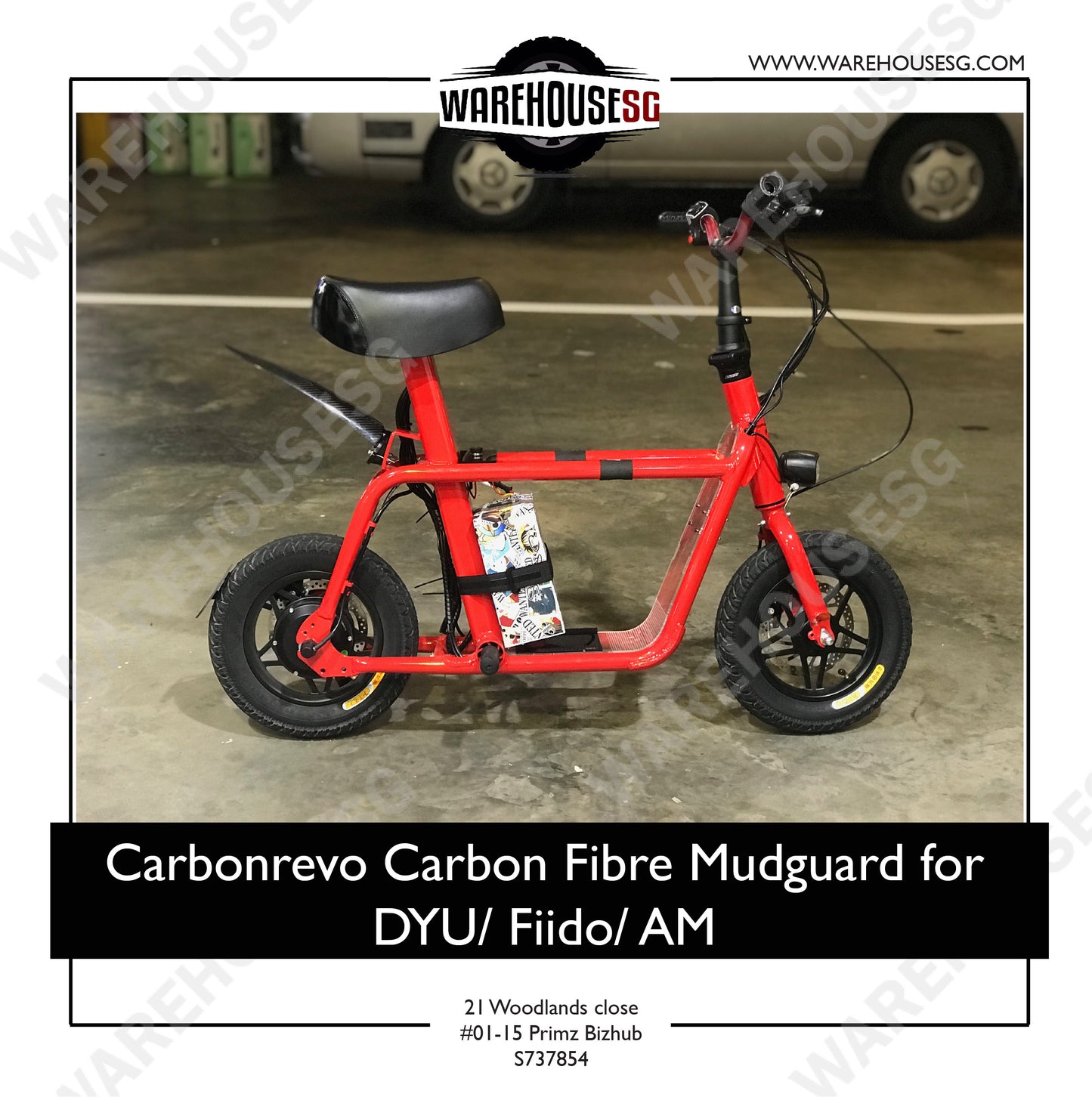 CARBONREVO CARBON FIBRE MUDGUARD FOR DYU FIIDO AM