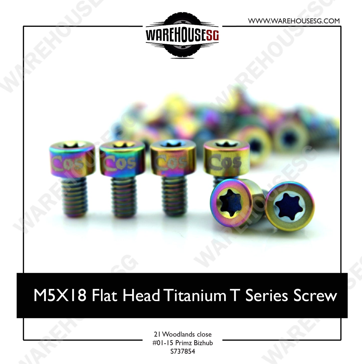 M5X18 Flat Head Titanium T Series Screw
