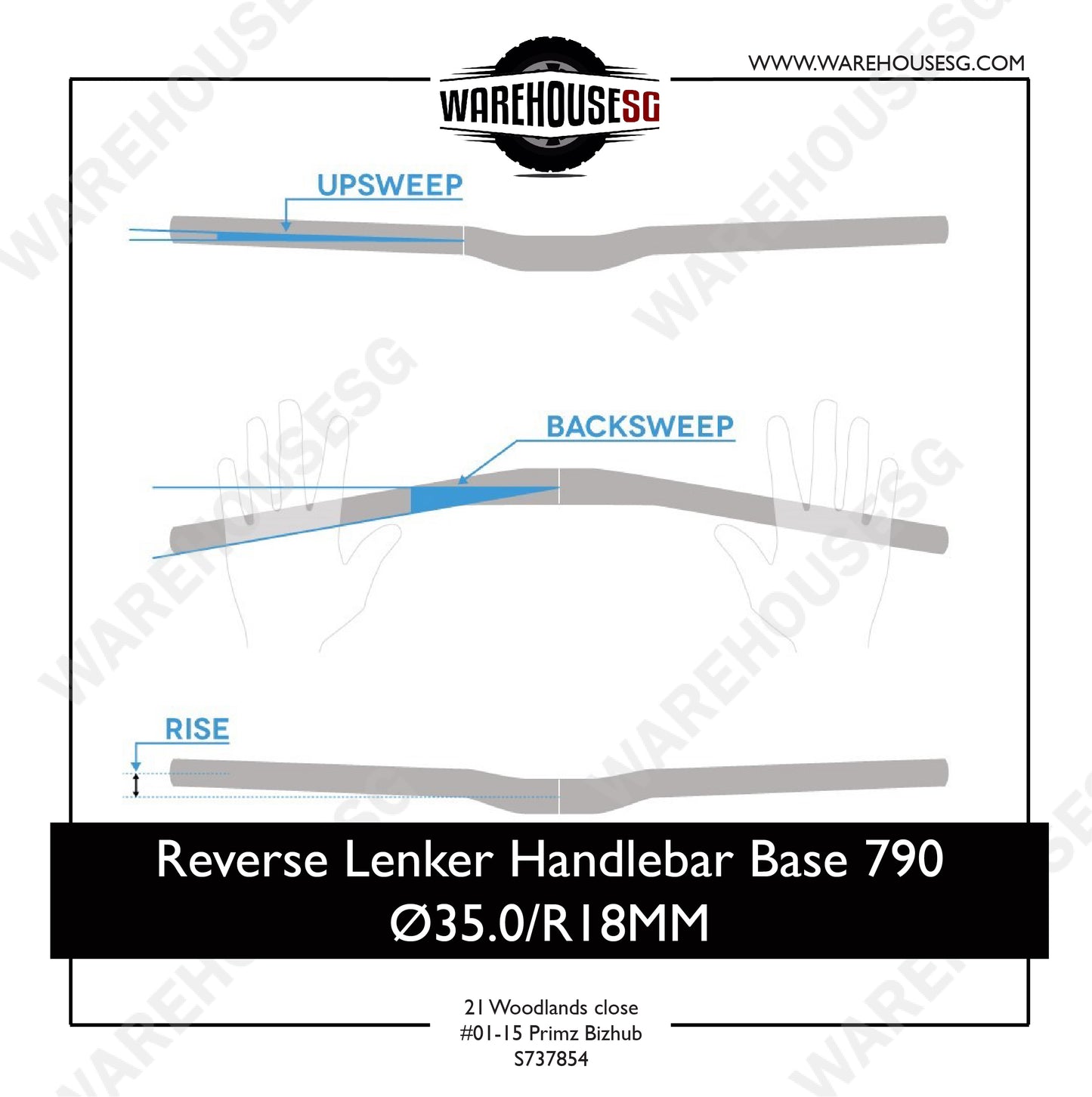 Reverse Lenker Handlebar Base 790 Ø35.0/R18MM