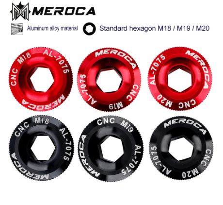 MEROCA Aluminum Alloy Hollow Crank Bolt M18 19 20mm Crankset Cover Crank Protector mtb Bicycle Accessories Parts
