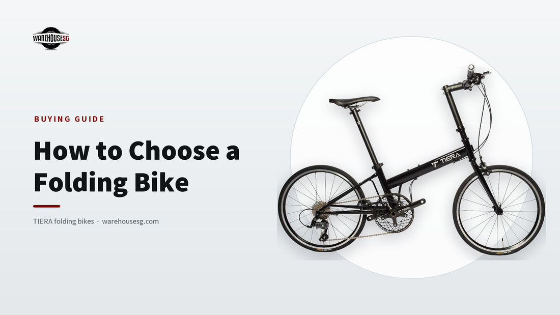 TIERA Urban FRS9 folding bike in piano black, side view