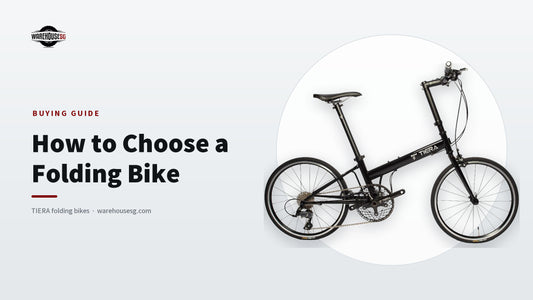 TIERA Urban FRS9 folding bike in piano black, side view
