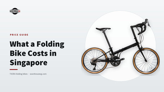 TIERA FRD22 Racing folding bike in black with tan-wall tyres, side view