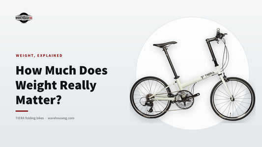 TIERA Urban FRS9 folding bike in off-white, side view