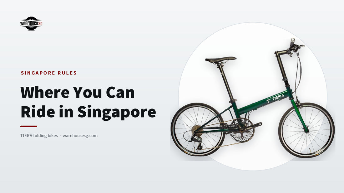 TIERA Urban FRS9 folding bike in racing green, side view
