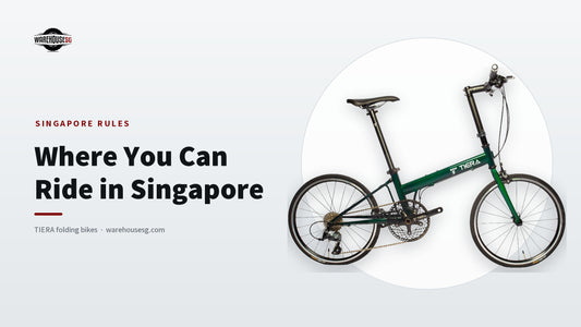 TIERA Urban FRS9 folding bike in racing green, side view