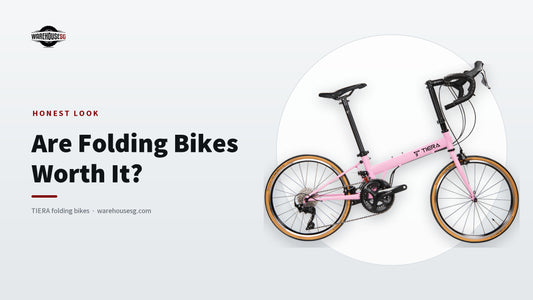 TIERA FRD22 Racing folding bike in pink, side view