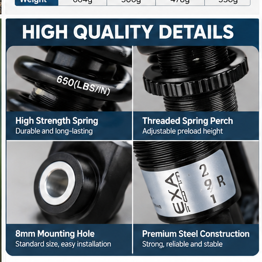 EXA Form 291R Hydraulic Coil Spring Rear Shock – 125mm / 150mm / 165mm / 190mm