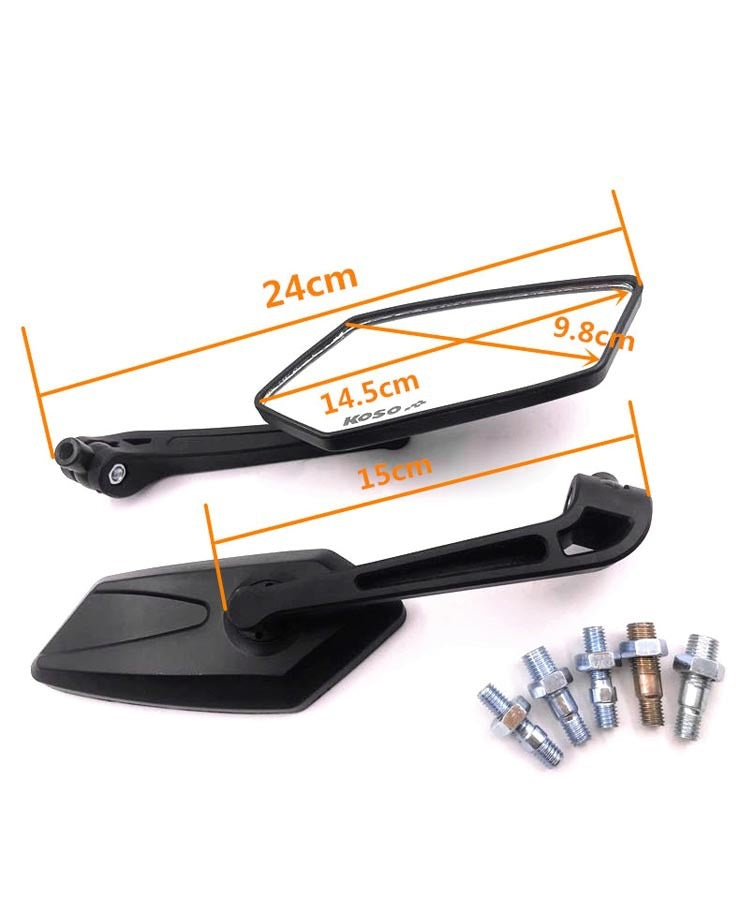 Real Glass Side Mirror Universal 8mm 10mm KOSO Mirror for PAB/PMD/OMA/Bicycle/Motorcycle Rearview Mirror HD Vision Side Mirror