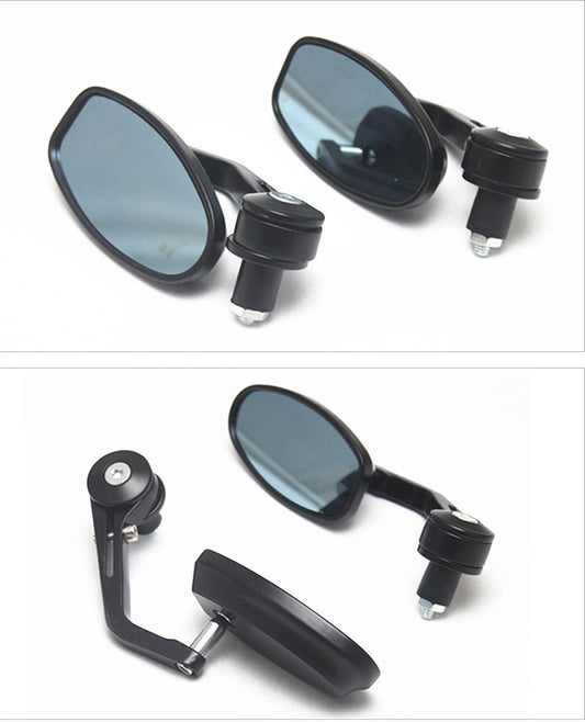 Real Glass Mirror Universal 7/8” 22mm Motorcycle Rearview Mirrors Aluminum Bar End Mirror Handlebar End Mirrors