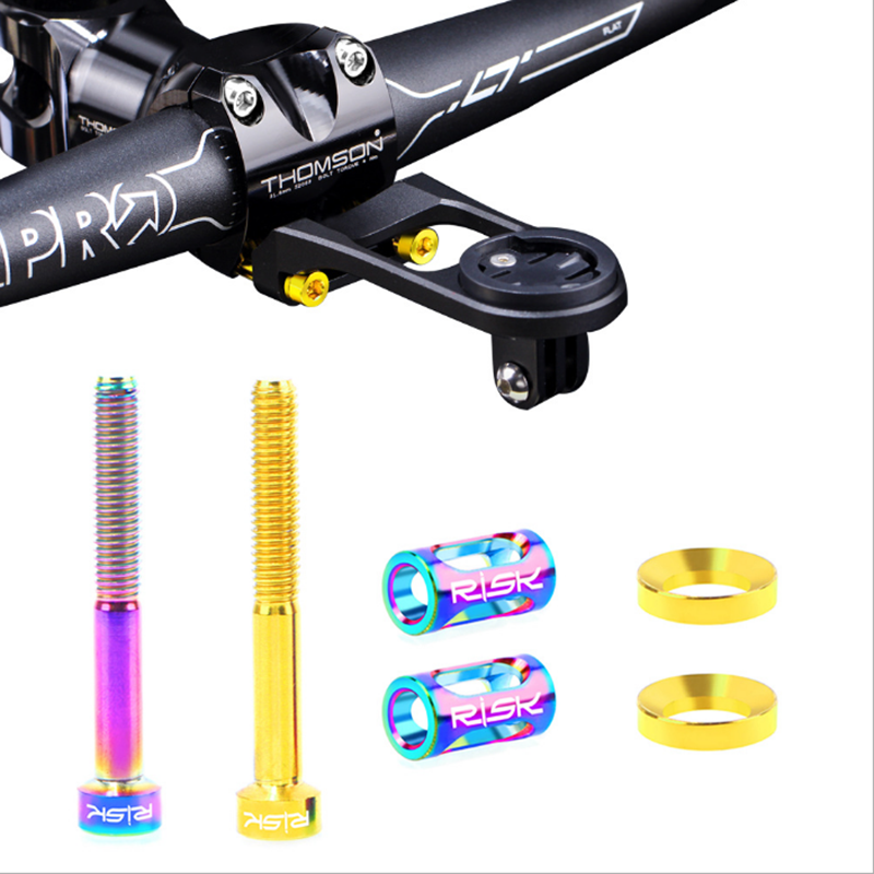 RISK TI Titanium 2PC M5X40mm Stem extend Screw for Phone holder/light/computer adapter