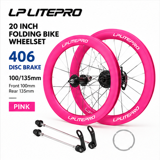 LP Litepro S42 406 disc brake wheelset 100/135mm Pink