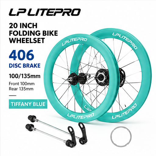 LP Litepro S42 406 disc brake wheelset 100/135mm Tiffany Blue