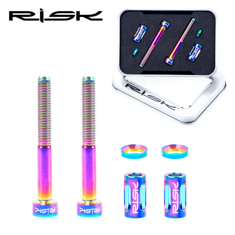 RISK TI Titanium 2PC M5X40mm Stem extend Screw for Phone holder/light/computer adapter