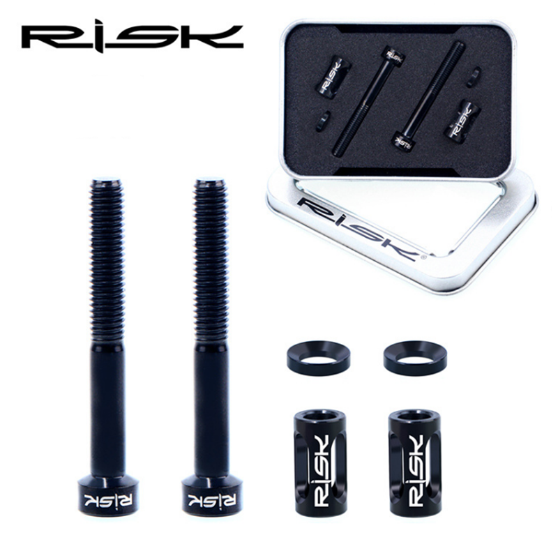 RISK TI Titanium 2PC M5X40mm Stem extend Screw for Phone holder/light/computer adapter