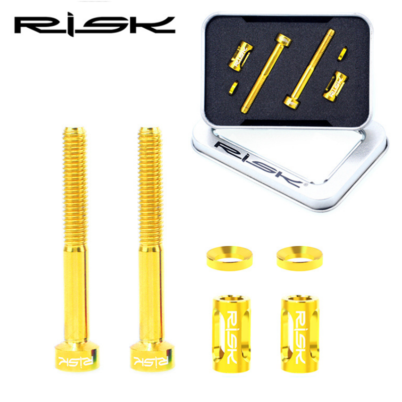 RISK TI Titanium 2PC M5X40mm Stem extend Screw for Phone holder/light/computer adapter