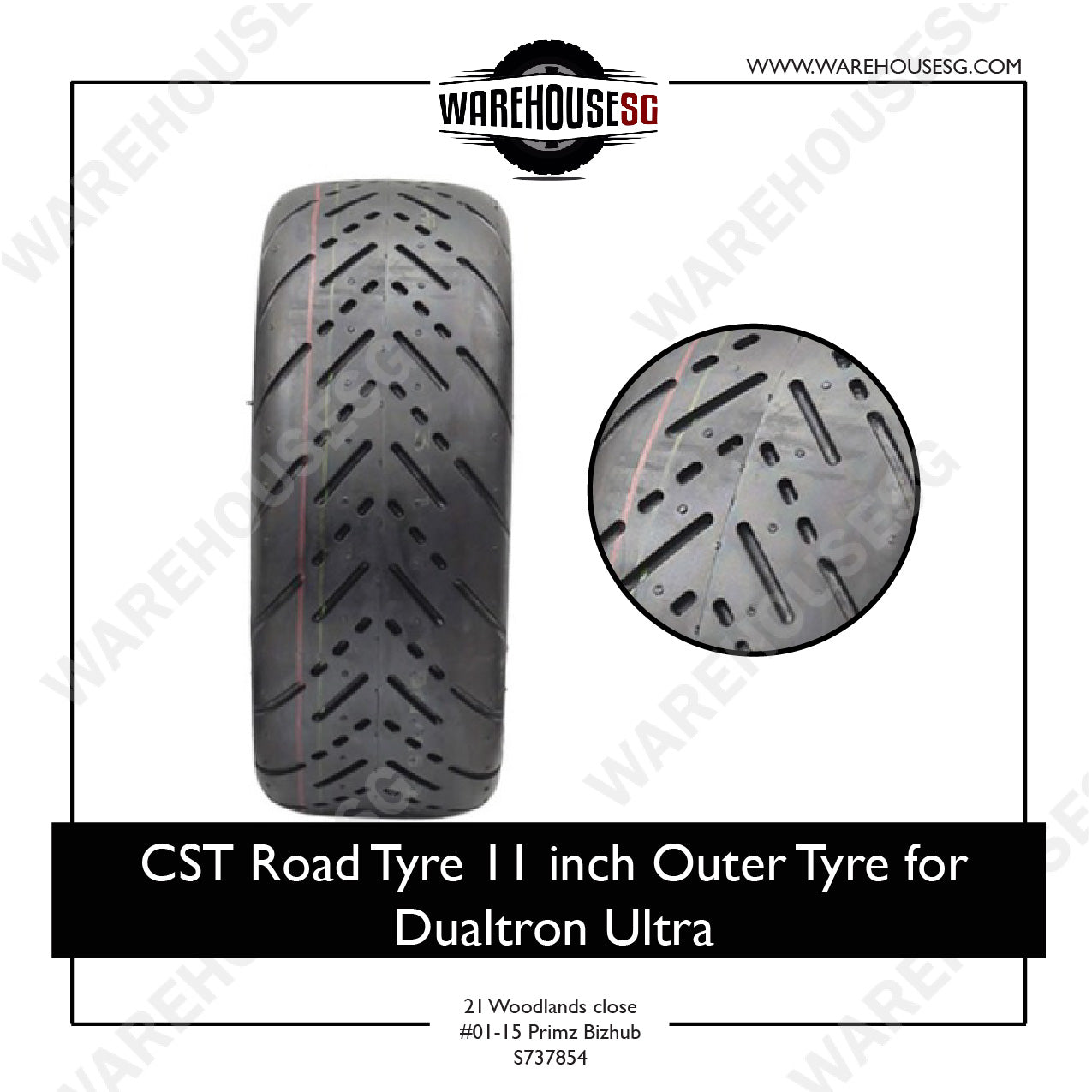 CST 11 Inch  90/65-6.5  Tubeless Tyre Road / Off Road Tyre for Minimotor Dualtron Ultra