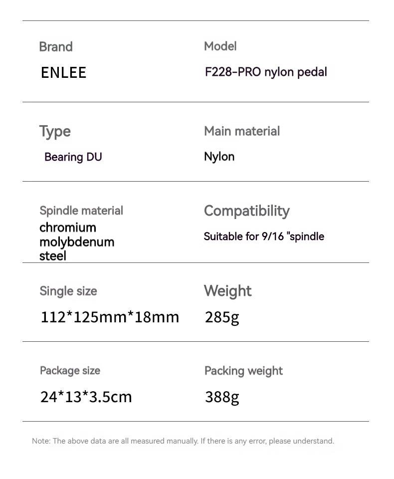 ENLEE Mountain Bike Ultra Light Nylon Pedal