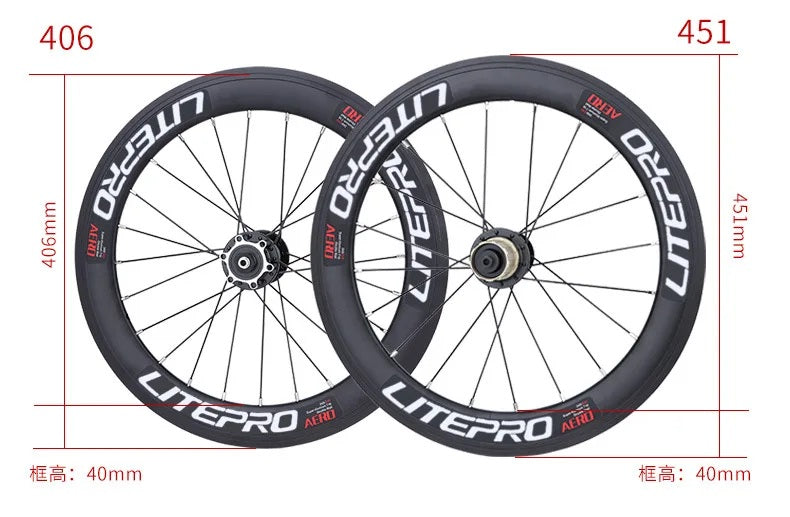 LITEPRO 20inch 406/451 Wheelset Disc Brake/V Brake