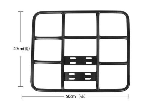 E-Bike Rear Cargo Rack (53 x 43cm) — Universal Delivery Box & Luggage Mount