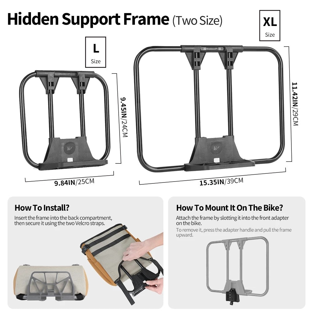 Rhinowalk COSMOPOLIS Series-Folding bike basket bag Handlebar bag（L/XL）
