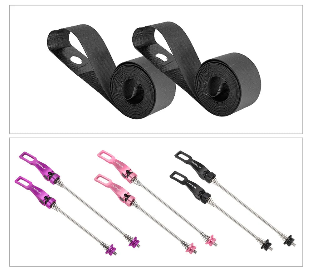 Included rim tape and quick release skewers