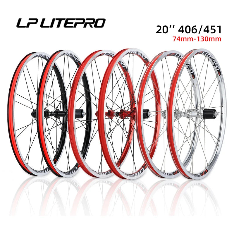 LITEPRO 20inch 451 V Wheelset Aluminum alloy 74-130mm V brake 7-11speed Wheelset