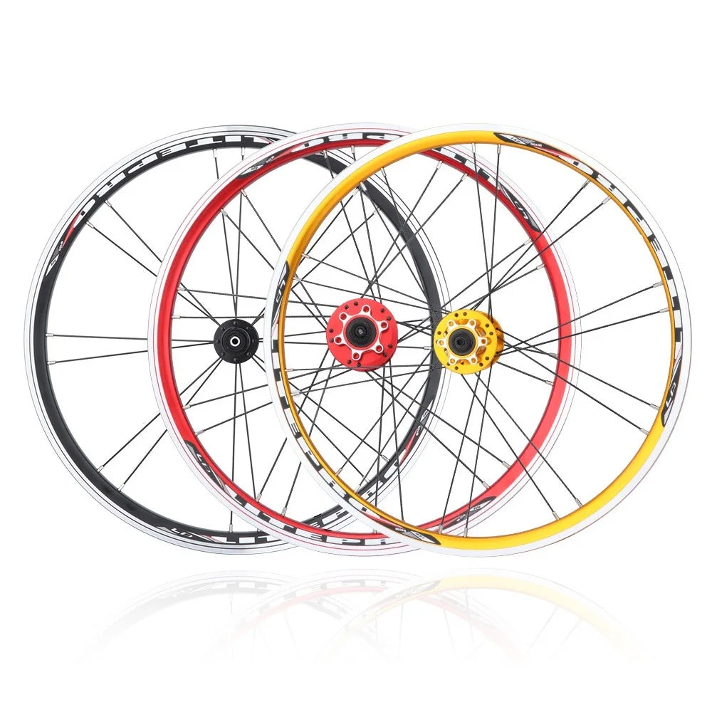 LITEPRO 20inch  451 V Brake Folding Bike Wheelset O.L.D 74mm/130mm Wheel Set Aluminum Alloy Double Wall Rims Sp8 10speed