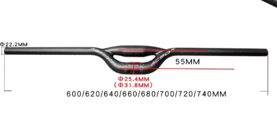 Newest ASIACOM AC90 Foled bike matt 3K full carbon fibre Double tube bicycle handlebar carbon bar 25.4/31.8*600-740mm