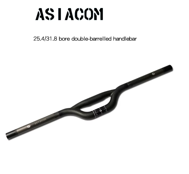 New ASIACOM bike matt 3K full carbon fibre small-bore double-barrelled handlebar carbon bicycle handlebar 25.4/31.8*600-740mm