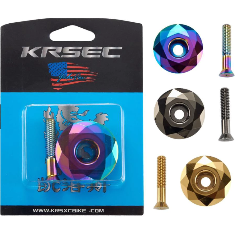 KRSEC Bike Stem Top Cap Cover Bicycle Headset Top Cap with Bolts