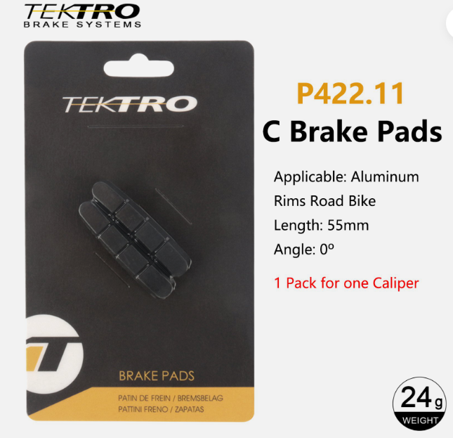 TEKTRO P422.11C C Brake Pads L/R 55mm Cycling Bicycle Road Bike Rims Brake Pads