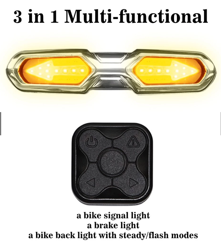 goofy USB Rechargeable Bicycle Light 3-color LED Bike / Bicycle Safety light/ Signal light