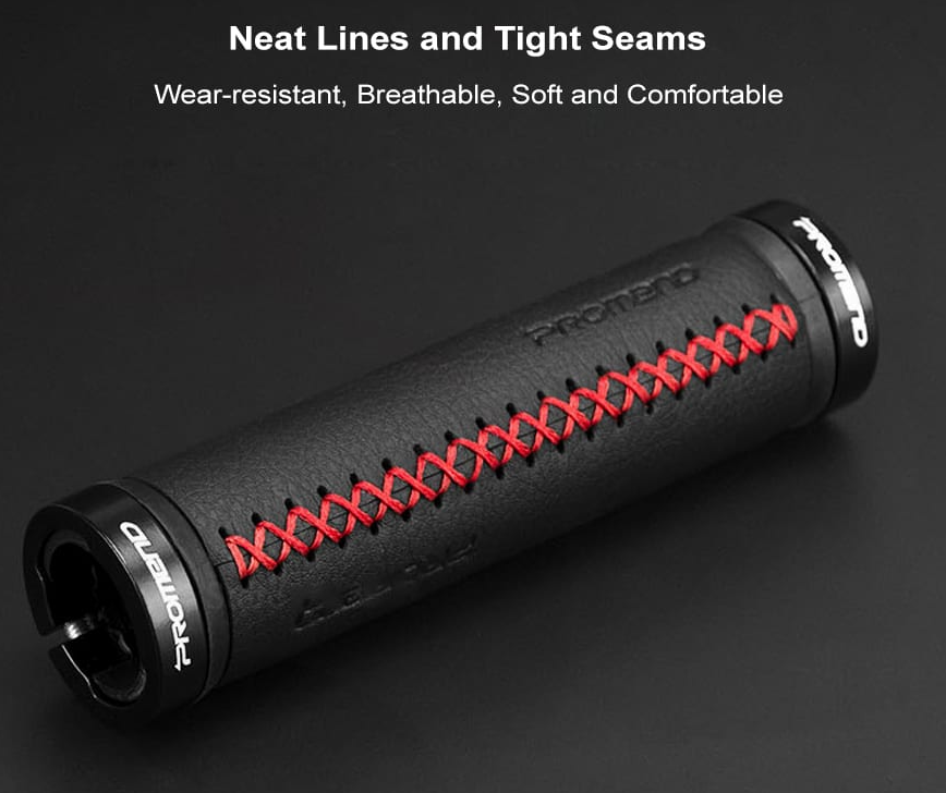 Promend Bicycle Leather Grip Palmrest w Stitches
