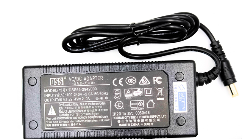 1 Pin Lithium Battery Charger 29.4V 2.0A ( Safety Mark )