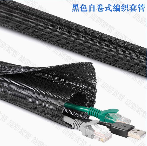 Cable Sleeves 12mm Black Snakeskin Mesh Wire Protecting PET Nylon Cable Sleeve Wire Mesh Shock for Cable Sets