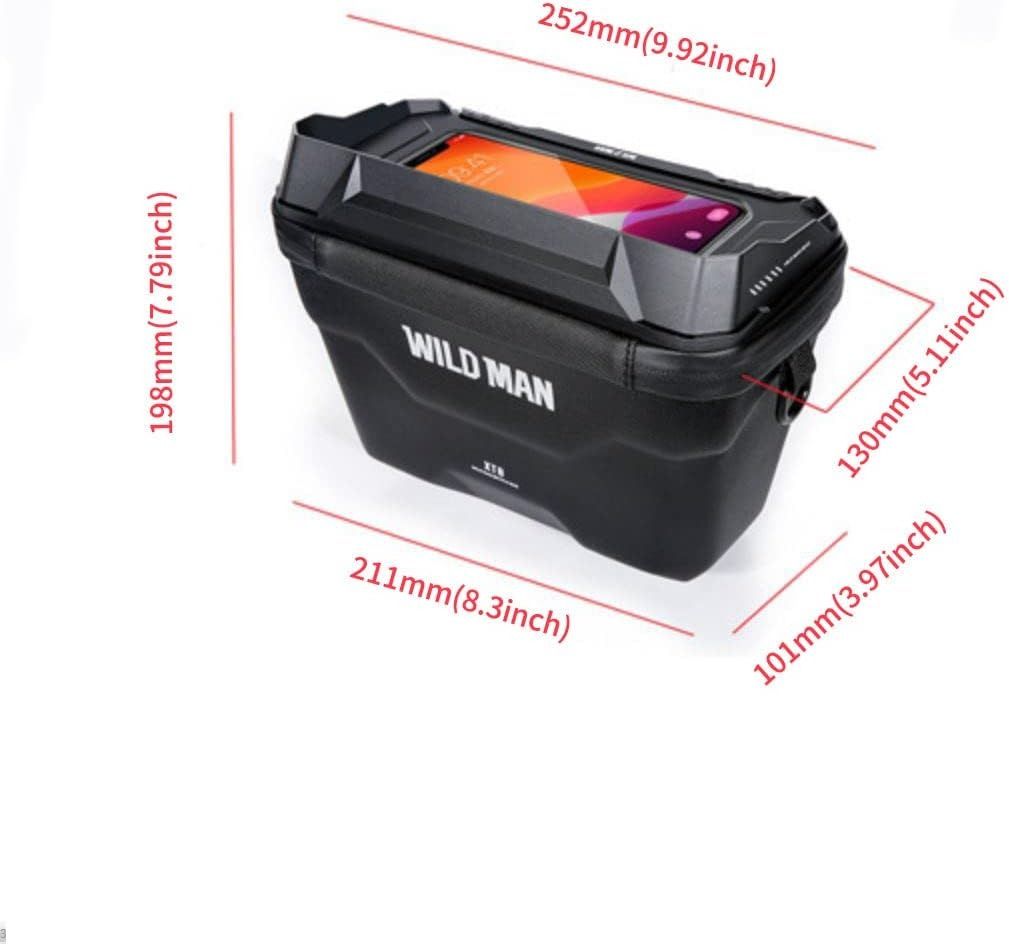 WILDMAN Quick Release 3L Rainproof Handlebar Bag Hard Shell Basket for MTB Mountain Road Bike Scooters (XT8, Black)