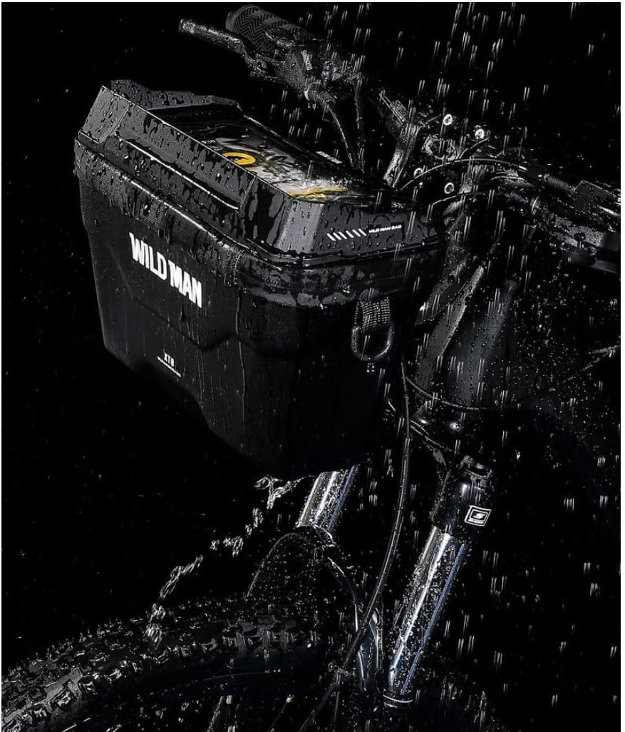 WILDMAN Quick Release 3L Rainproof Handlebar Bag Hard Shell Basket for MTB Mountain Road Bike Scooters (XT8, Black)