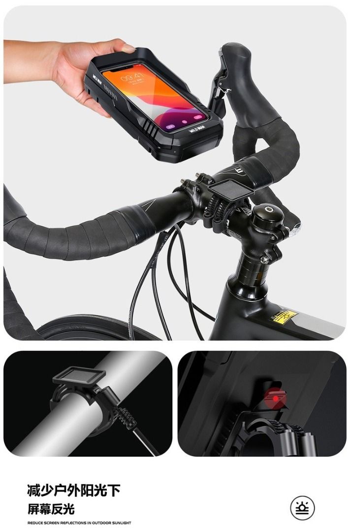 WILDMAN Top tube bag/ Bicycle Phone Mount / Hardcase + Touch Screen