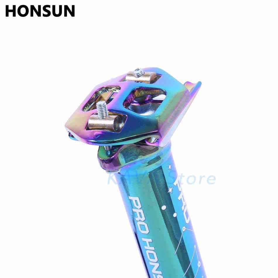 HONSUN 27.2 30.8 31.6 * 380mm Bicycle Seatpost Shock-resistant CNC Alloy Mountain Road Bike Seatpost(OIL SLICK)#114JG5-7