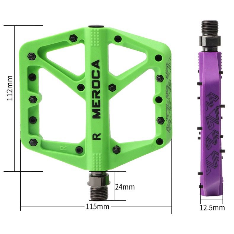 MEROCA Bicycle Pedal Nylon Fiber Widened Non-Slip Du Bearing Mtb Pedals