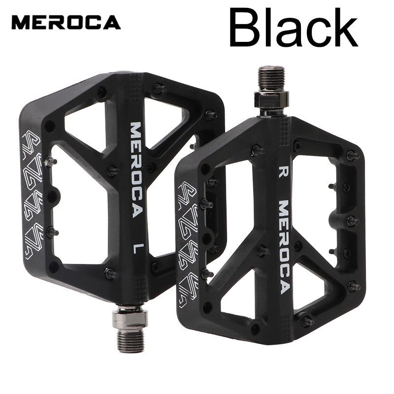 MEROCA Bicycle Pedal Nylon Fiber Widened Non-Slip Du Bearing Mtb Pedals