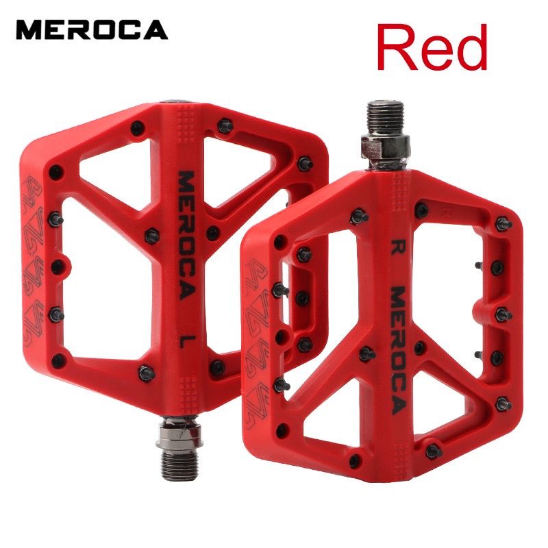 MEROCA Bicycle Pedal Nylon Fiber Widened Non-Slip Du Bearing Mtb Pedals