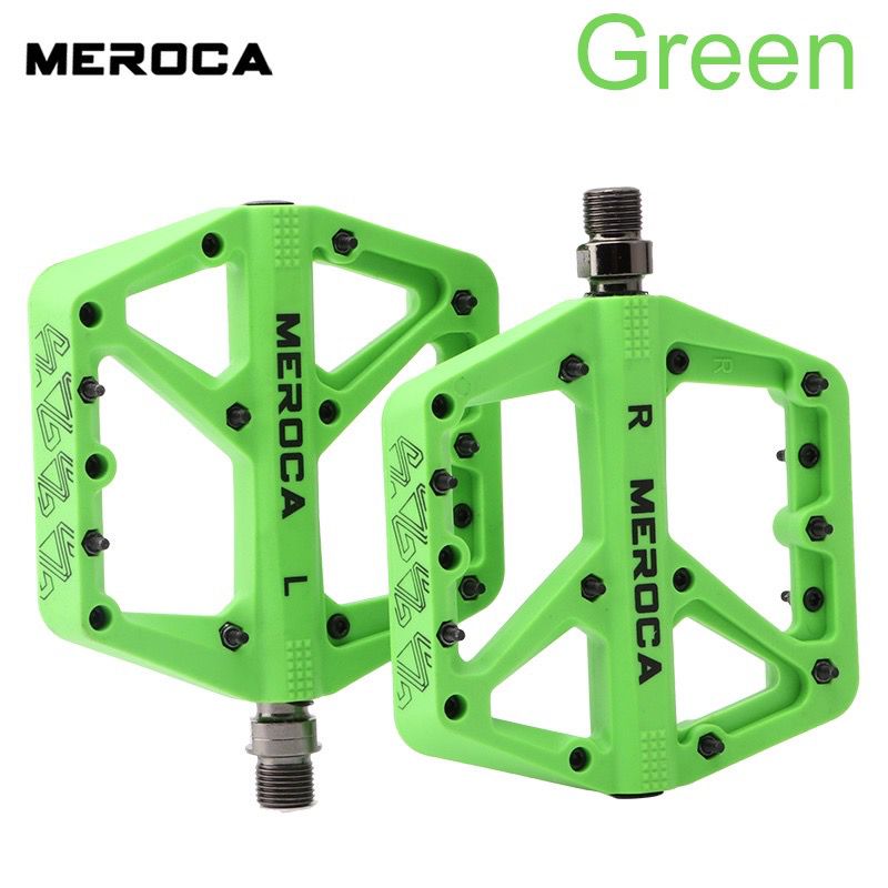 MEROCA Bicycle Pedal Nylon Fiber Widened Non-Slip Du Bearing Mtb Pedals