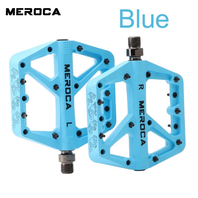 MEROCA Bicycle Pedal Nylon Fiber Widened Non-Slip Du Bearing Mtb Pedals