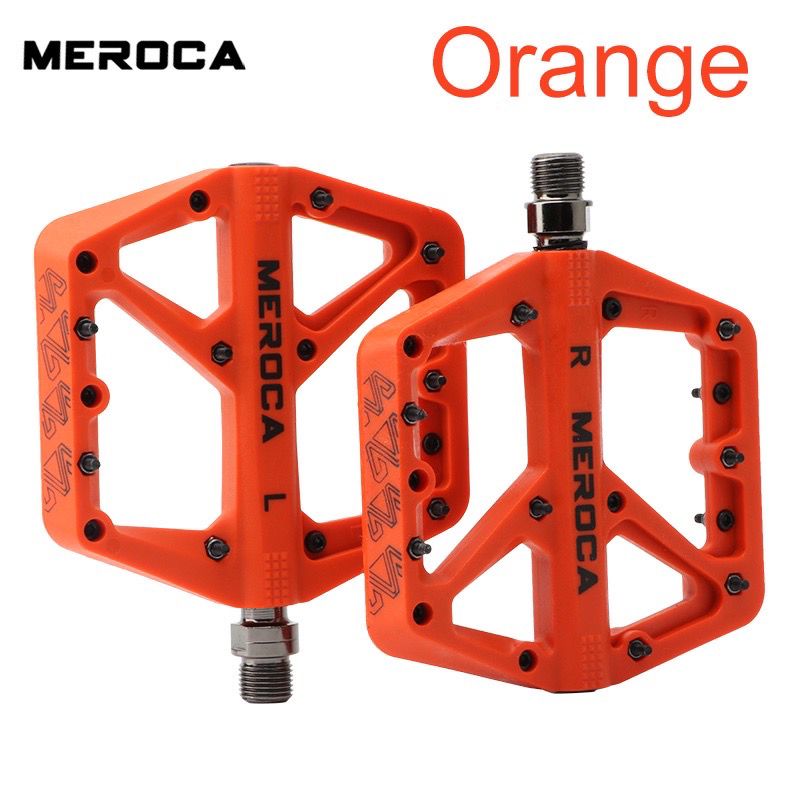 MEROCA Bicycle Pedal Nylon Fiber Widened Non-Slip Du Bearing Mtb Pedals