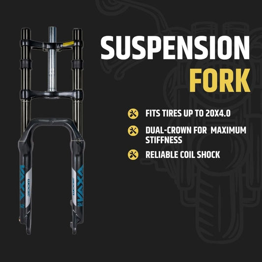 Zoom 879DH 20 x 4.0 Suspension Fork - Coil Spring - for Fat Tire BikeEBIKE